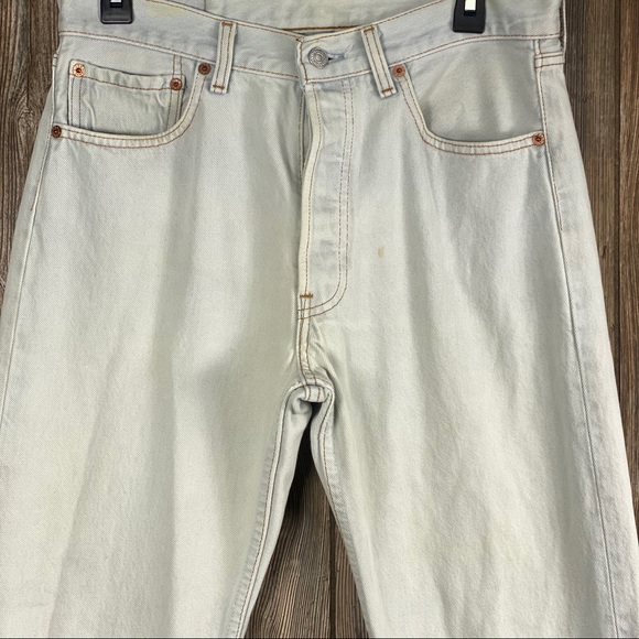 Vintage 1998 Levis 501 BleachWash Button Fly Jeans - Picture 7 of 12